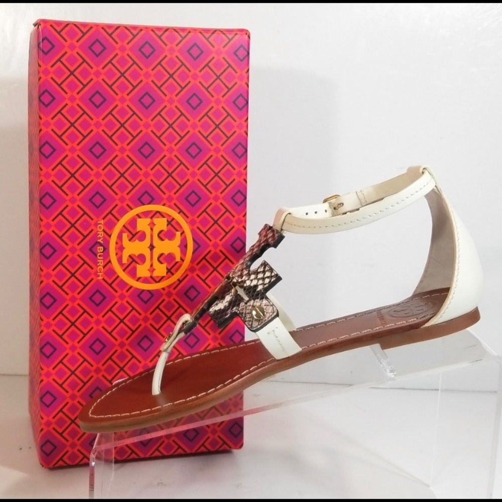 Tory Burch Chandler Phoebe Snake Sandals, SZ 7